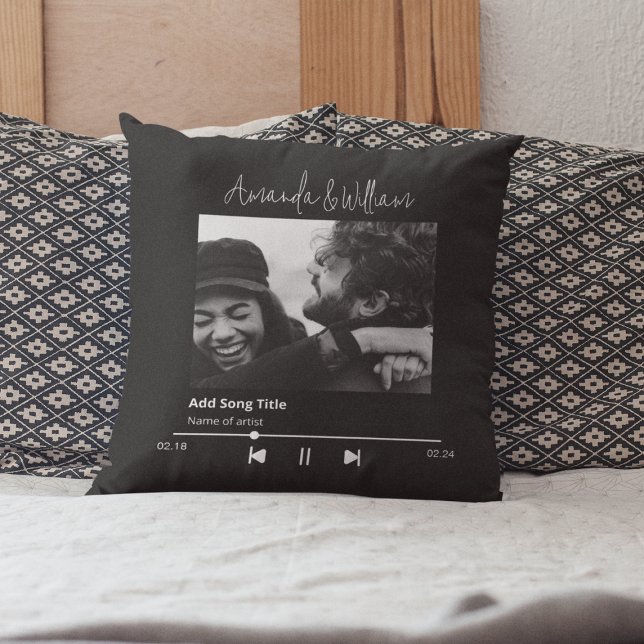 Coussin Photo de musique personnalisée et de chanson (Créateur téléchargé)
