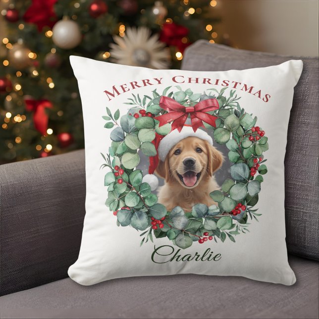 Coussin Photo de Noël d'animaux de compagnie – Cadeau de v (Créateur téléchargé)