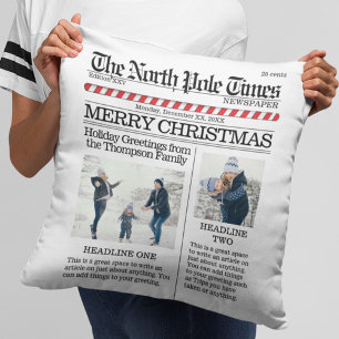 Coussin Photo de Noël Journal personnalisé