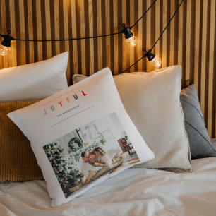 Coussin Photo de Noël simple et moderne   Joyeuses vacance