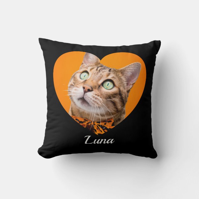 Coussin Photo de nom de typographie moderne mignonne d'ani (Recto)