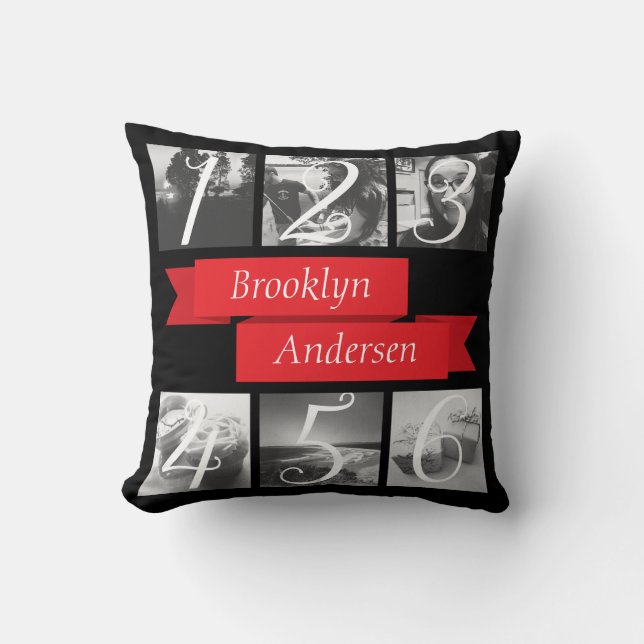 Coussin Photo de nom personnalisé Créez votre propre photo (Recto)