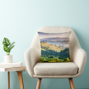 Coussin Photo de paysage naturel de collines ondoyantes