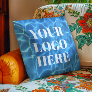 Coussin Photo de piscine Aqua Blue pour votre logo