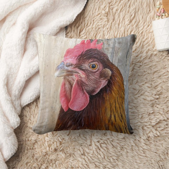 Coussin Photo de poule rouge (Couverture)