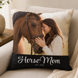 Coussin Photo de script moderne établi par la mère du chev