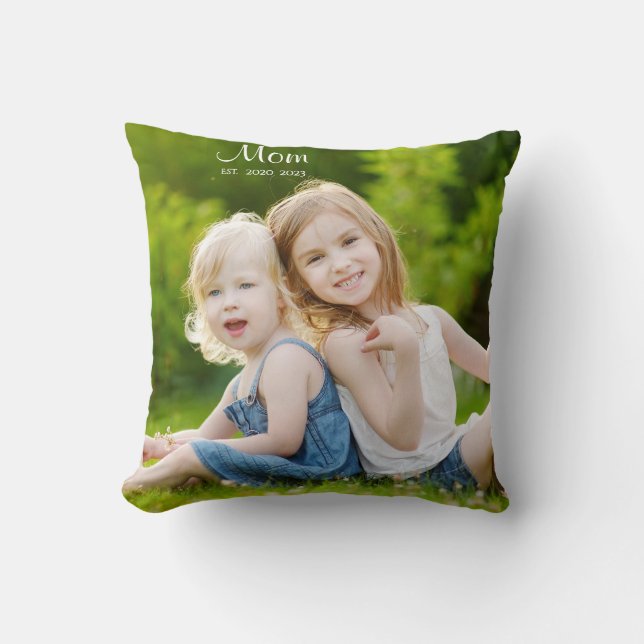 Coussin Photo de script moderne établi par maman personnal (Recto)