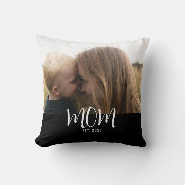 Coussin Photo de script moderne établi par maman personnal (Recto)