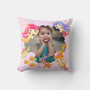 Coussin Photo de sirènes rose