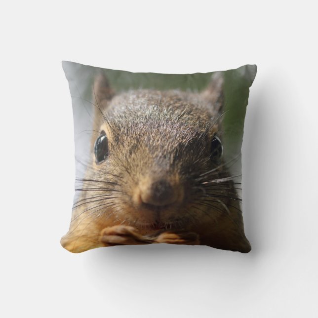 Coussin Photo de sourire d'écureuil mignon (Recto)
