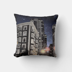 coussin photo de ville la nuit