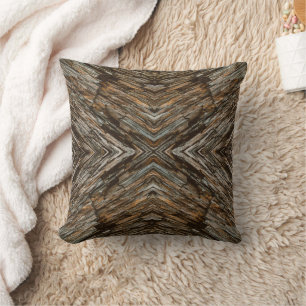 Coussin Photo d'écorce d'arbre rustique motif diamant sud-