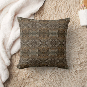 Coussin Photo d'écorce d'arbre rustique motif diamant sud-