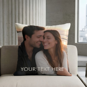 Coussin Photo double face avec légende personnalisée