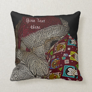 Coussin photo drôle de mignon chien habillé pour noël