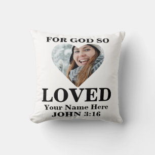 Coussin Photo du coeur personnalisée Christian Bible Verse