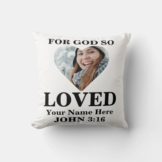 Coussin Photo du coeur personnalisée Christian Bible Verse (Recto)