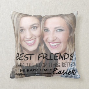 Coussin Photo du meilleur ami personnalisé BFF Friendship 