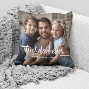 Coussin Photo du script de la Fête des pères de meilleur p
