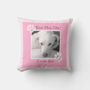 Coussin Photo d'un chien blanc mignon unique avec des patt