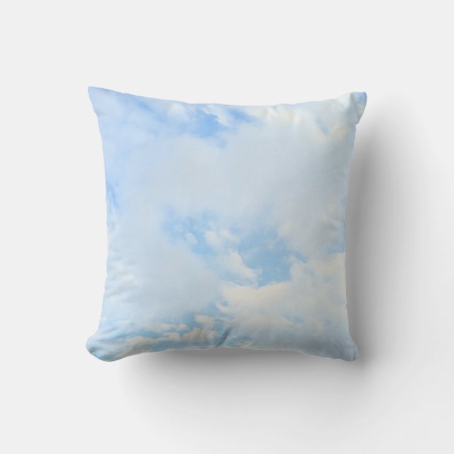 Coussin Photo d'un ciel bleu clair paisible simple (Recto)