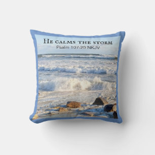 Coussin Photo d'une mer orageuse Il calme la tempête Verse