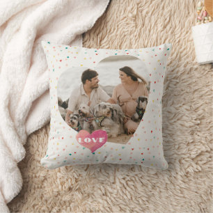 Coussin Photo en forme de coeur moderne Saint Valentin
