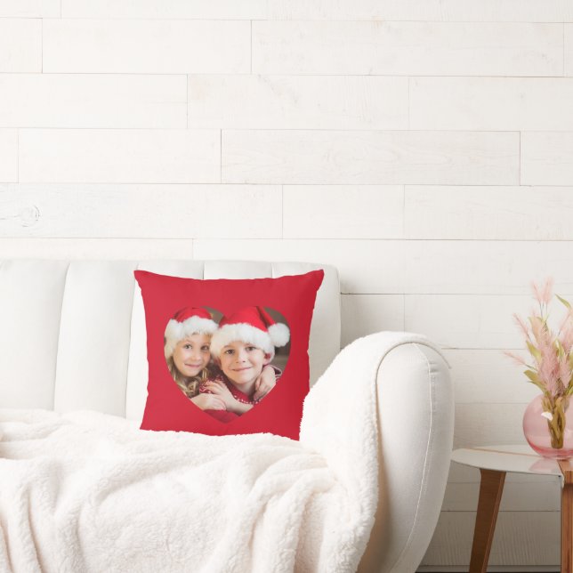 Coussin Photo en forme de cœur rouge (Canapé)