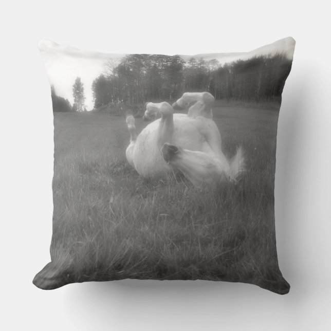 Coussin Photo équine d'un amateur de chevaux sur un ranch  (Recto)