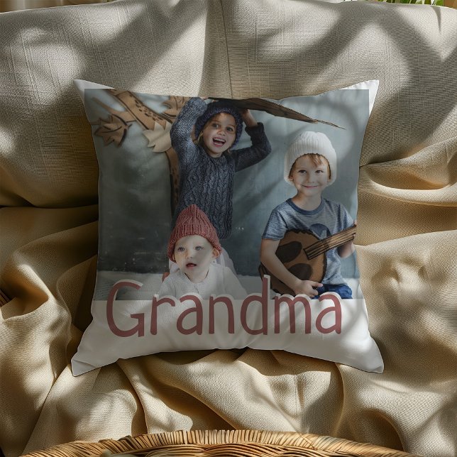 Coussin Photo et citation de grand-mère moderne | Couleur  (Créateur téléchargé)