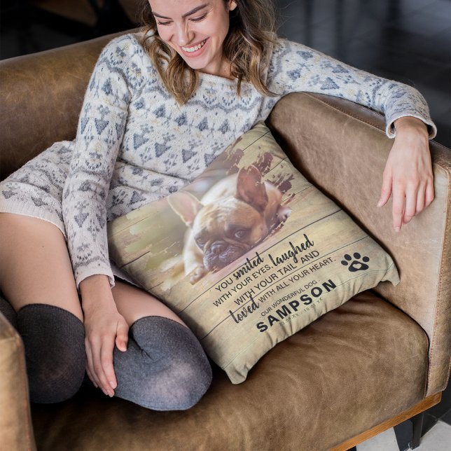 Coussin Photo et citation modernes pour la perte d'un anim (Créateur téléchargé)