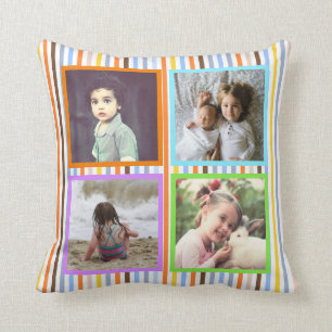 Coussin Photo faite sur commande x5 de rayures colorées