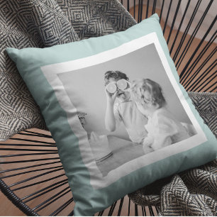 Coussin Photo Famille Moderne Mint Simple Lovely Cadeau