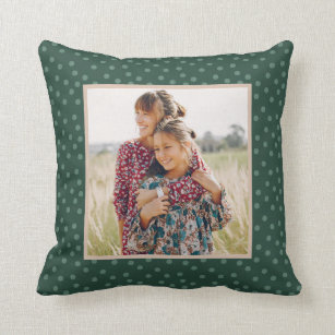 Coussin Photo Festive Green Dots
