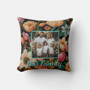 Coussin Photo florale rétro personnalisable Jeu d'oreiller