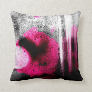 Coussin Photo Fuchsia Abstraite, gris et gris noir