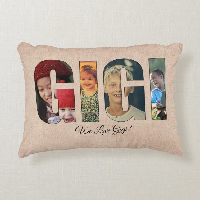 Coussin photo GIGI, Ajouter des images, Message su (Devant)