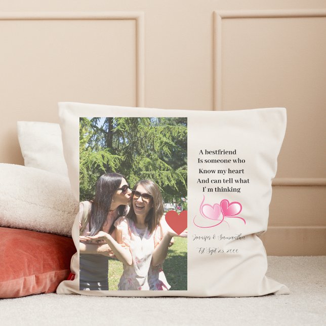 Coussin photo meilleur ami | Amitié personnalisée (Créateur téléchargé)