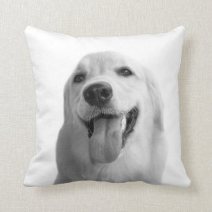 Coussin Photo mignonne de chien animal noire et blanche
