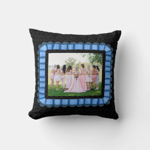 Coussin Photo moderne Best Friends Bridesmaiers Lace Blue