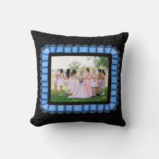 Coussin Photo moderne Best Friends Bridesmaiers Lace Blue