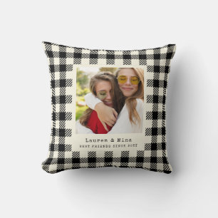 Coussin Photo moderne BFF Plaid Friend Best Friend