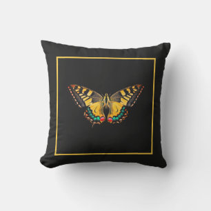 Coussin Photo moderne mignonne Papillon jaune Noir