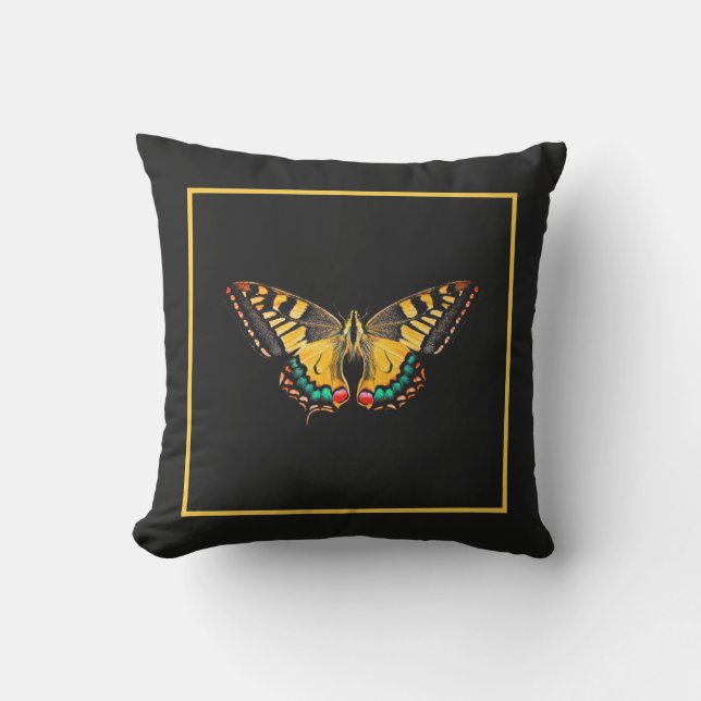 Coussin Photo moderne mignonne Papillon jaune Noir (Recto)