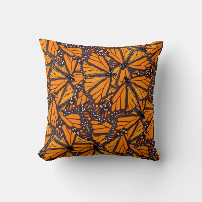 Coussin Photo Papillons Monarques réalistes (Recto)