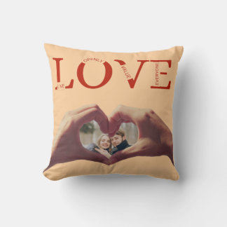 Coussin Photo personnalisé avec l'acronyme AMOUR 
