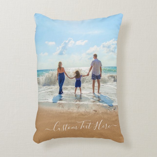 Coussin photo personnalisé avec texte (Devant(Vertical))