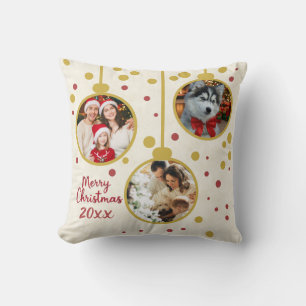 Coussin Photo personnalisé - Décoration de Noël de famille
