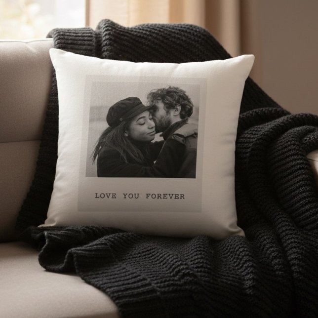 Coussin Photo personnalisé – Je t'aime pour toujours (Créateur téléchargé)