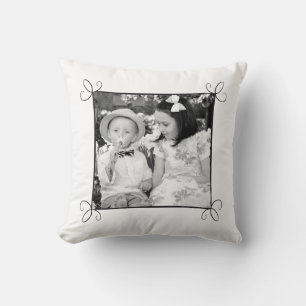 Coussin photo personnalisé noir et blanc